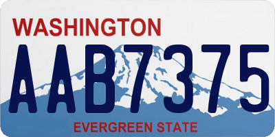 WA license plate AAB7375