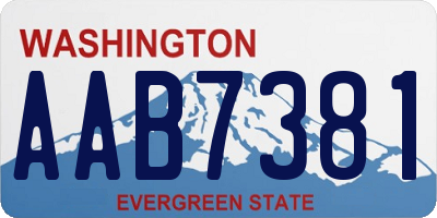 WA license plate AAB7381