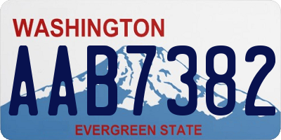 WA license plate AAB7382