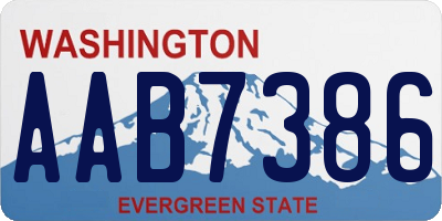 WA license plate AAB7386