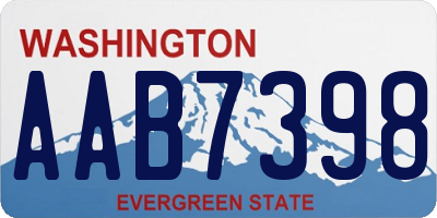WA license plate AAB7398