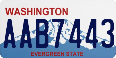 WA license plate AAB7443
