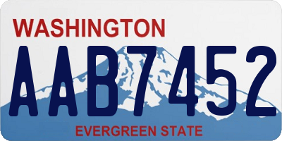 WA license plate AAB7452