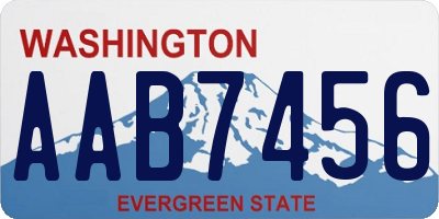 WA license plate AAB7456