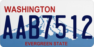 WA license plate AAB7512