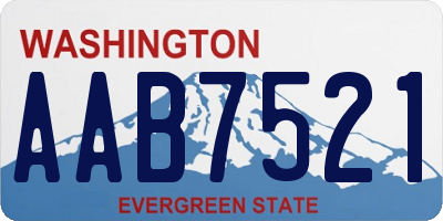 WA license plate AAB7521