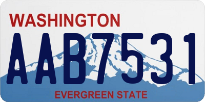 WA license plate AAB7531