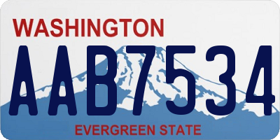 WA license plate AAB7534