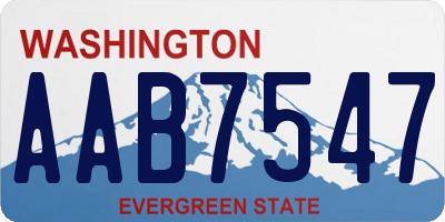 WA license plate AAB7547