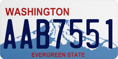 WA license plate AAB7551
