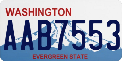 WA license plate AAB7553