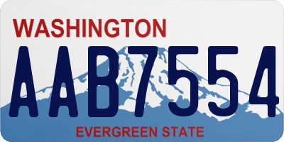 WA license plate AAB7554
