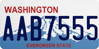 WA license plate AAB7555