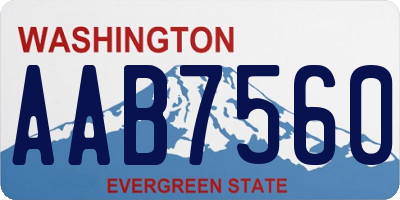 WA license plate AAB7560