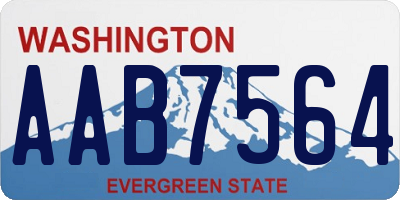 WA license plate AAB7564