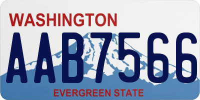 WA license plate AAB7566