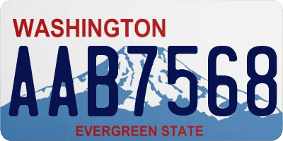 WA license plate AAB7568