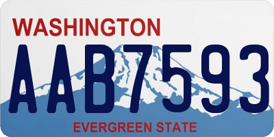 WA license plate AAB7593