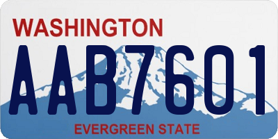 WA license plate AAB7601