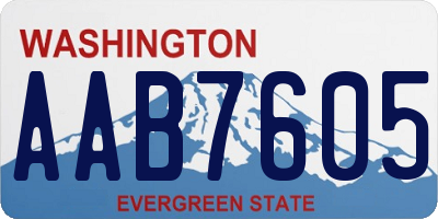 WA license plate AAB7605