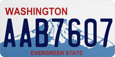 WA license plate AAB7607