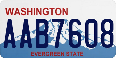 WA license plate AAB7608