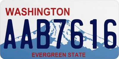 WA license plate AAB7616