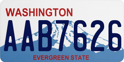 WA license plate AAB7626
