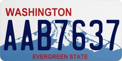WA license plate AAB7637
