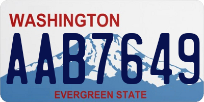 WA license plate AAB7649