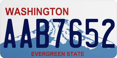 WA license plate AAB7652