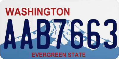 WA license plate AAB7663