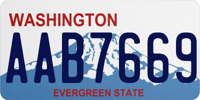 WA license plate AAB7669