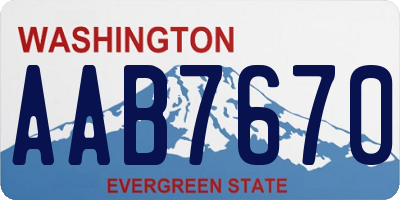 WA license plate AAB7670