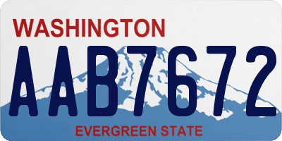 WA license plate AAB7672