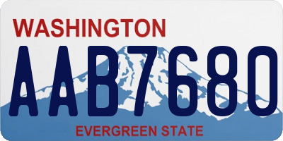 WA license plate AAB7680