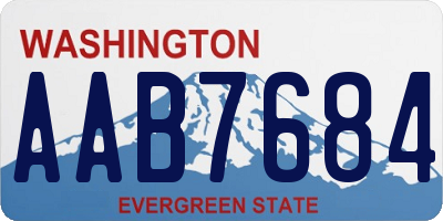 WA license plate AAB7684