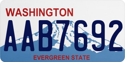 WA license plate AAB7692