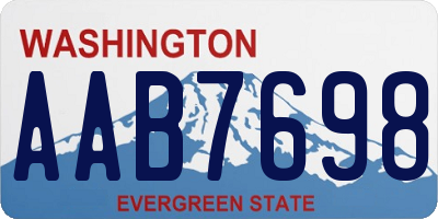 WA license plate AAB7698