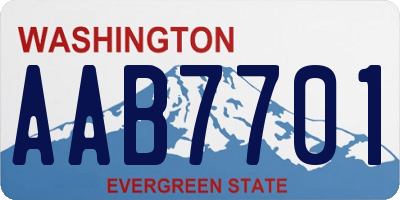 WA license plate AAB7701