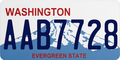 WA license plate AAB7728