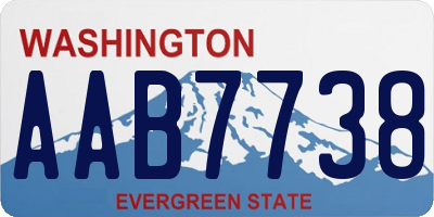 WA license plate AAB7738