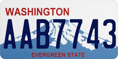 WA license plate AAB7743