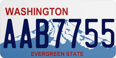 WA license plate AAB7755