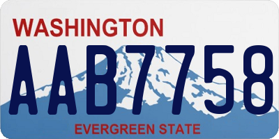 WA license plate AAB7758