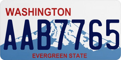 WA license plate AAB7765