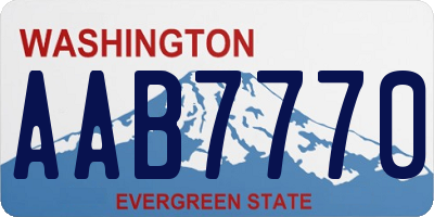 WA license plate AAB7770