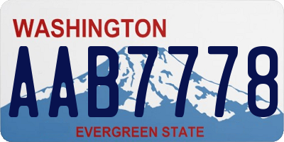 WA license plate AAB7778