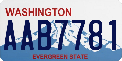 WA license plate AAB7781