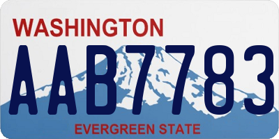 WA license plate AAB7783
